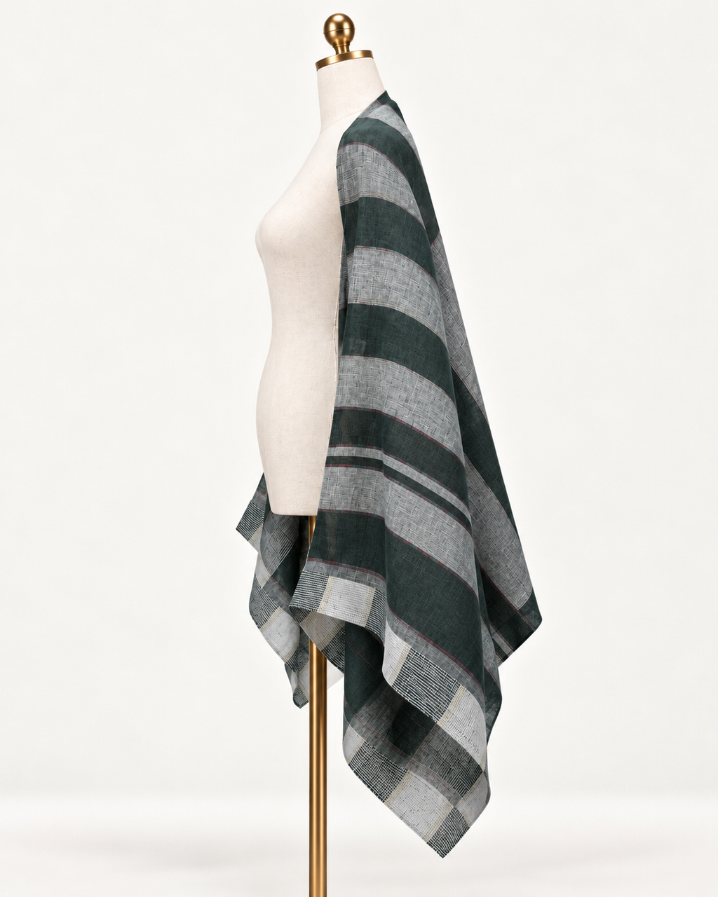 Bolero Jacket (Forest Green &amp; Silver Stripes Accent)