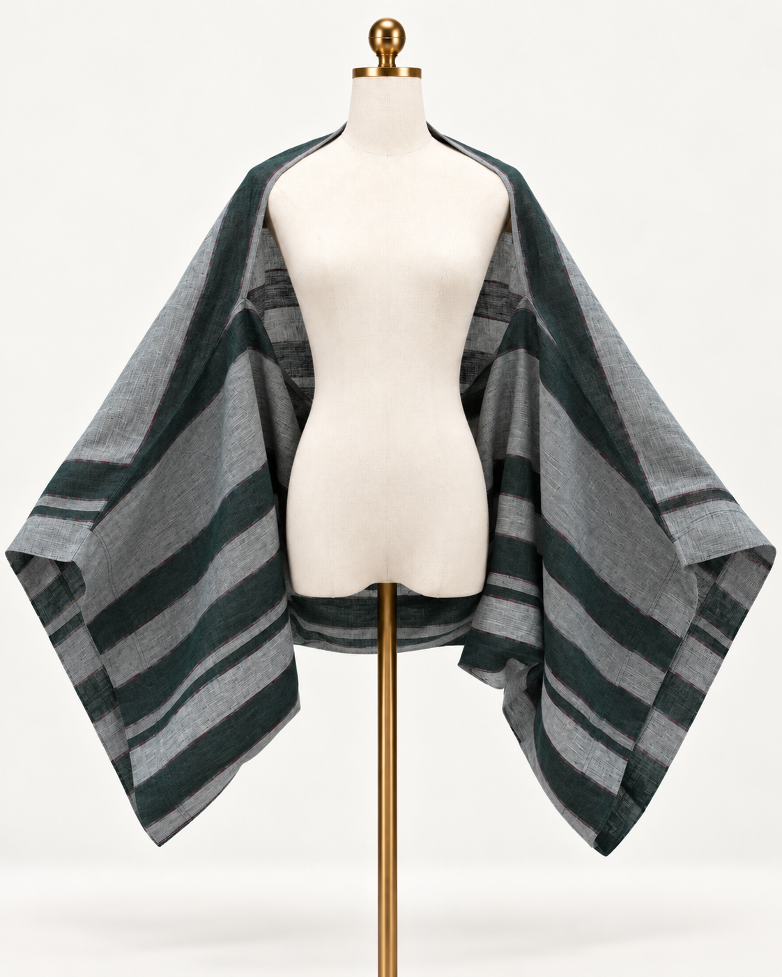 Bolero Jacket (Forest Green &amp; Silver Stripes Accent)