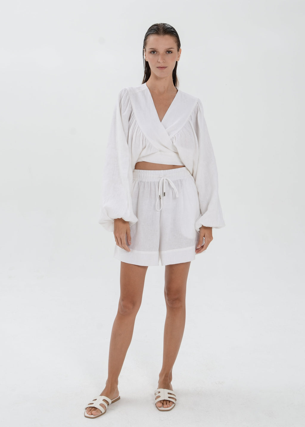 Bali Linen Top - Tie Waist Jacket