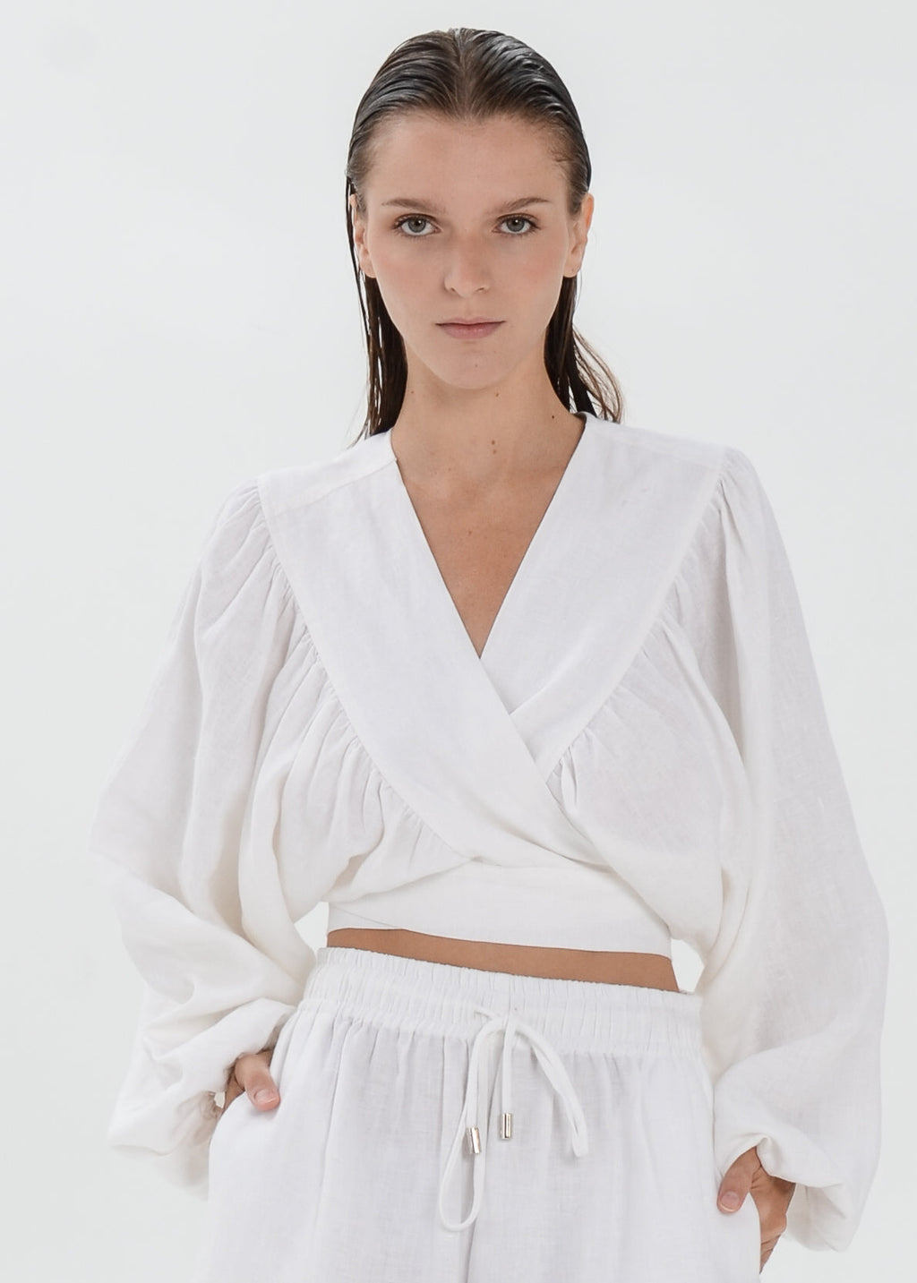 Bali Linen Top - Tie Waist Jacket