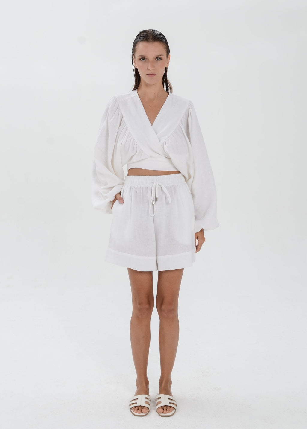 Bali Linen Top - Tie Waist Jacket