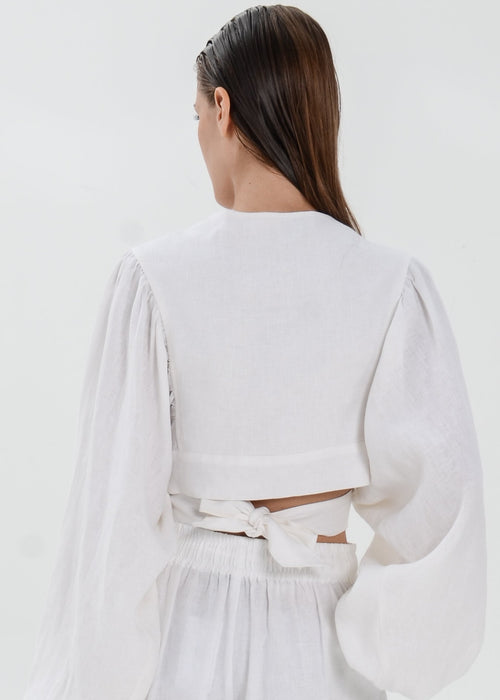 Bali Linen Top - Tie Waist Jacket