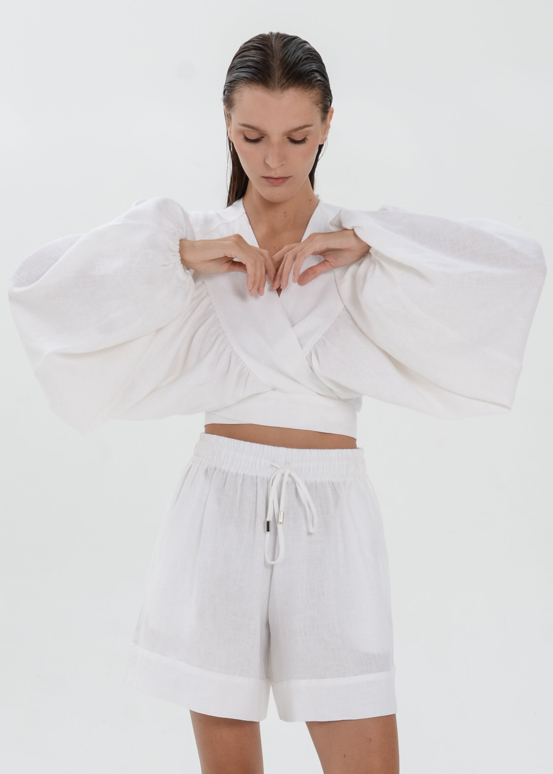 Bali Linen Top - Tie Waist Jacket