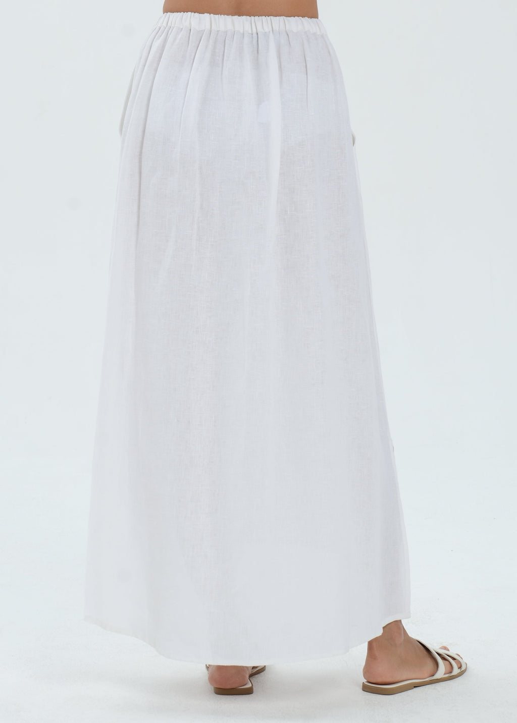 The Essence Linen Skirt - Hi-Low Long Skirt