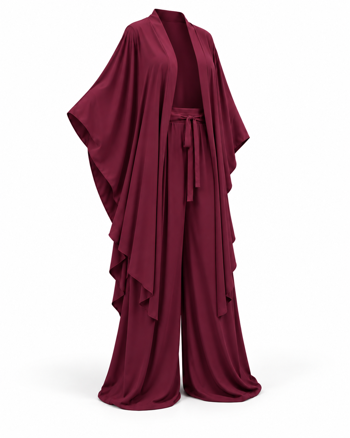 Lollipop Elan Kaftan Set (Burgundy)
