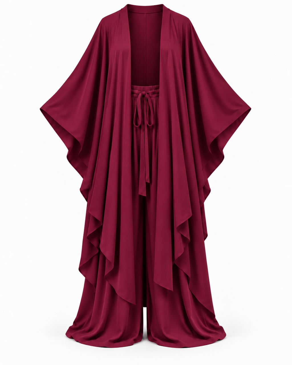 Lollipop Elan Kaftan Set (Burgundy)