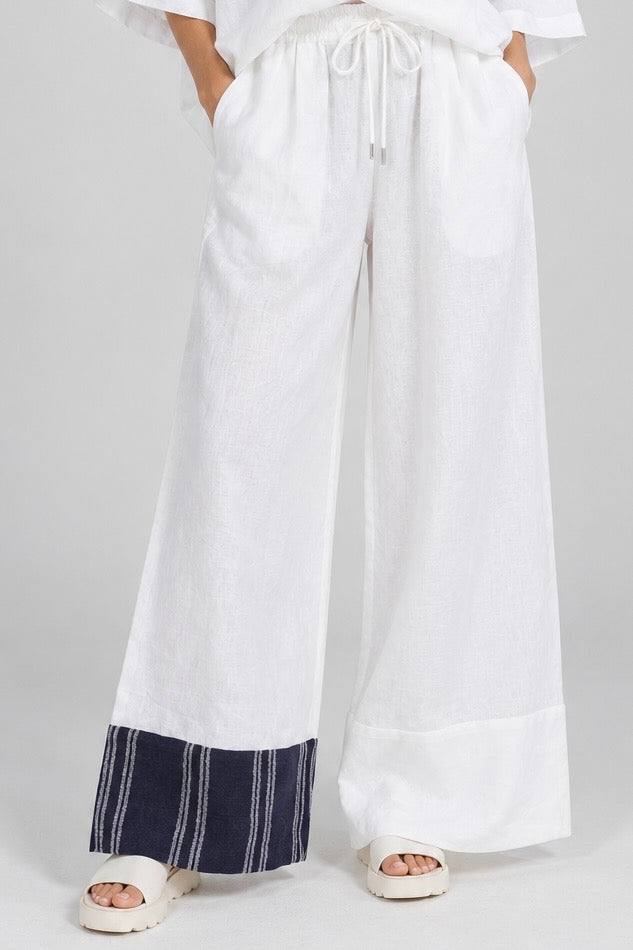Nourah Trouser (Midnight Indigo Stripe Accent)