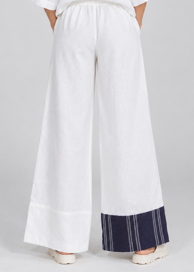 Nourah Trouser (Midnight Indigo Stripe Accent)