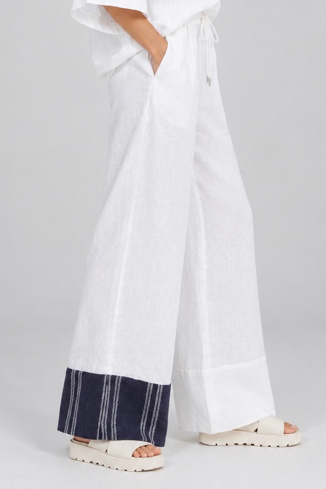 Nourah Trouser (Midnight Indigo Stripe Accent)