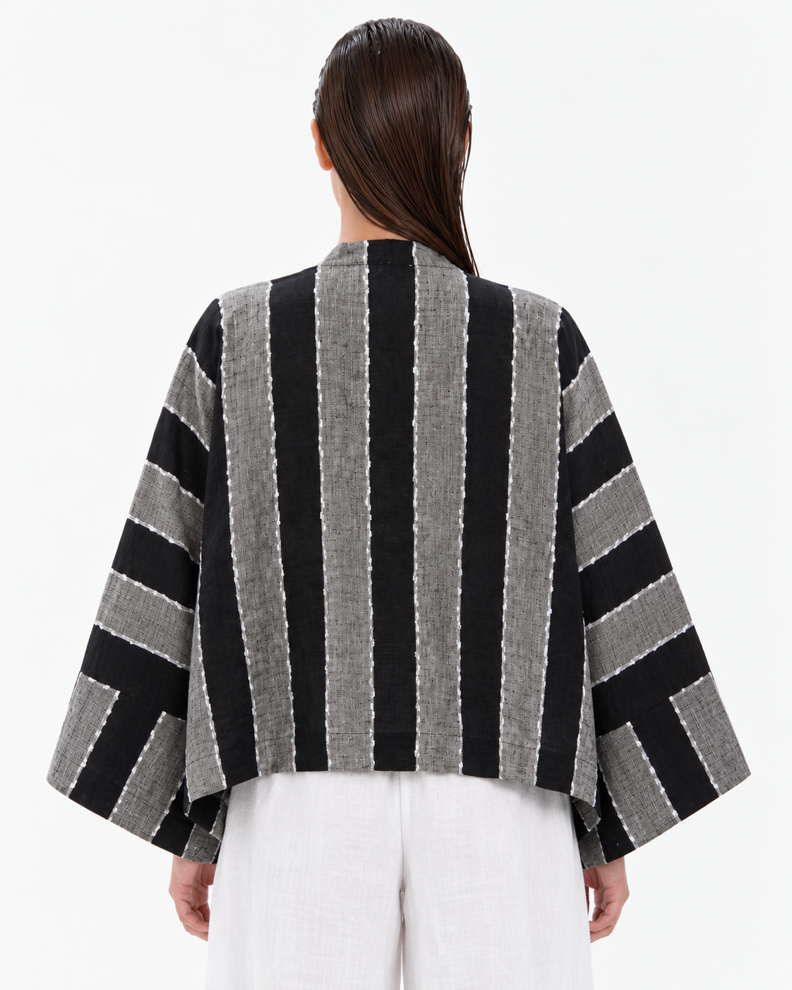 Sheera Blazer Jacket (Midnight Graphite Stripes)
