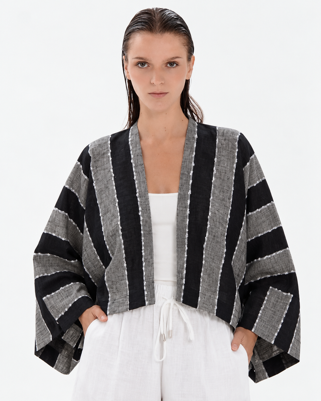 Sheera Blazer Jacket (Midnight Graphite Stripes)