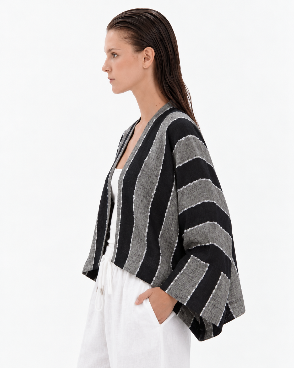 Sheera Blazer Jacket (Midnight Graphite Stripes)
