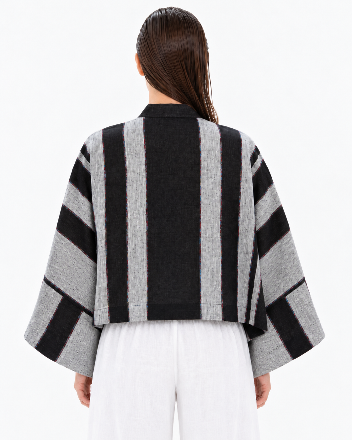 Sheera Blazer Jacket (Onyx Silver Stripes)