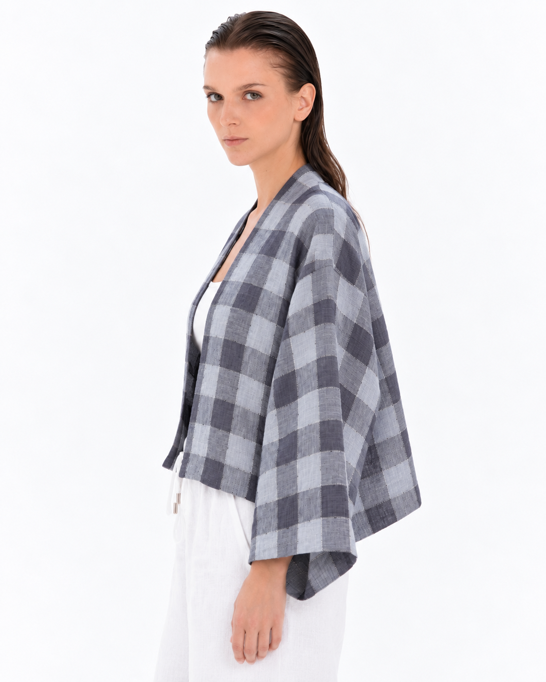 Sheera Blazer Jacket (Lavender Slate Check)