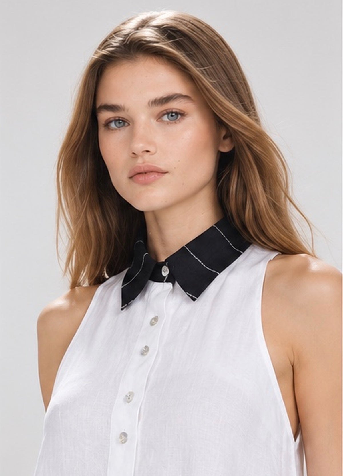 Alma Shirt Dress (Obsidian Pinstripe Accent)