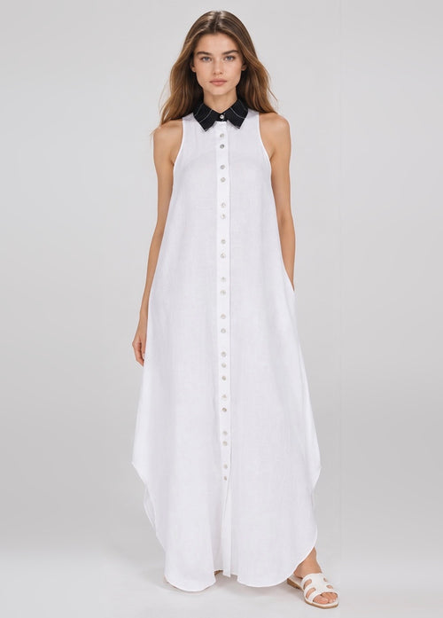Alma Shirt Dress (Obsidian Pinstripe Accent)