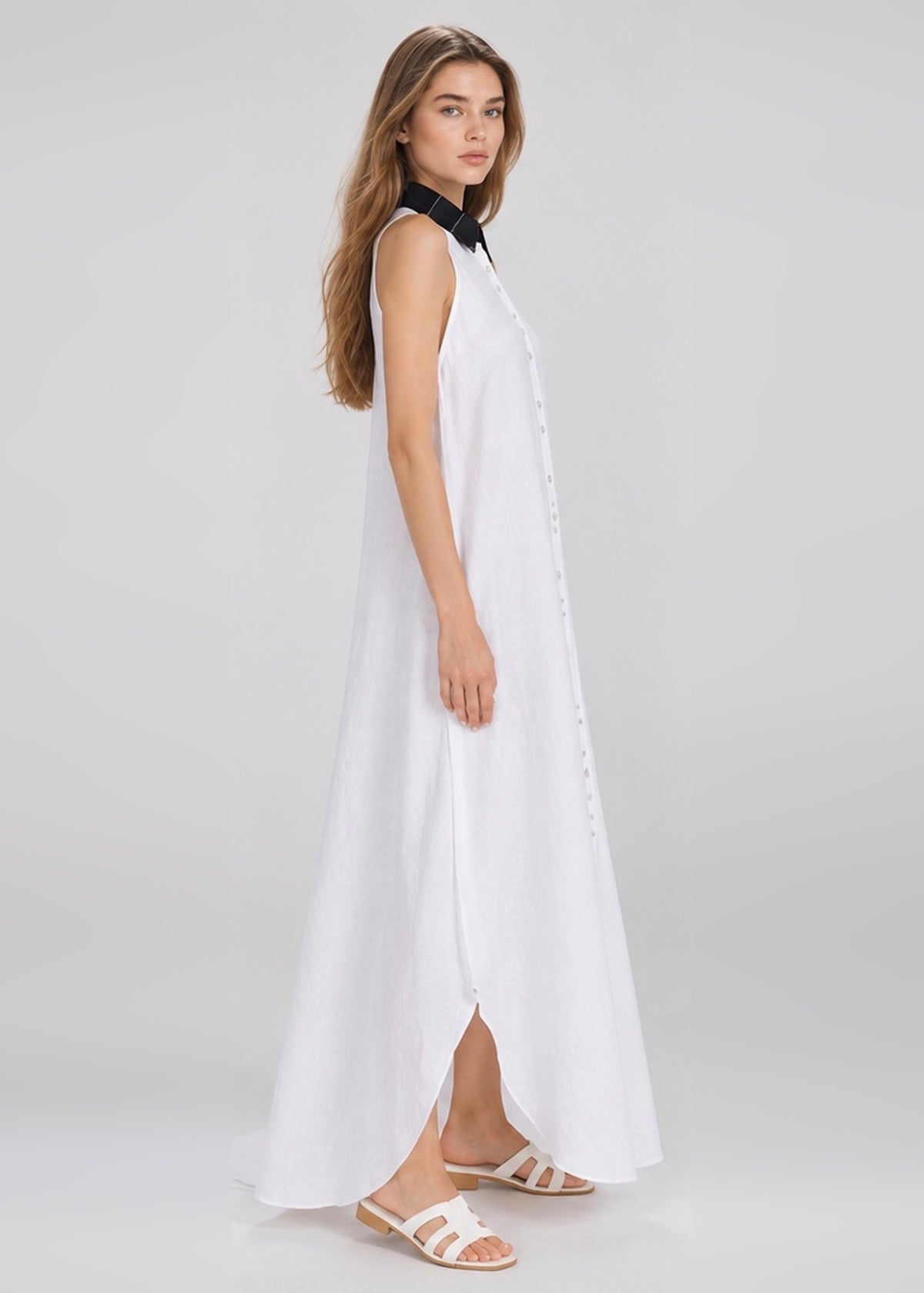 Alma Shirt Dress (Obsidian Pinstripe Accent)
